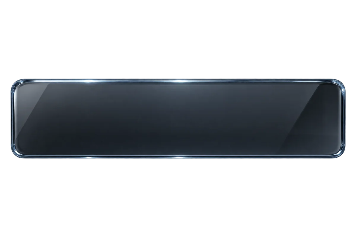 One very wide slab of smoked glass spanning the frame